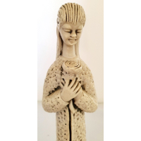 Apart keramiek beeldje meisje met bloem